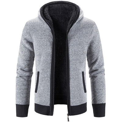 Jimena - Gilet homme en tricot épais avec fourrure et polaire