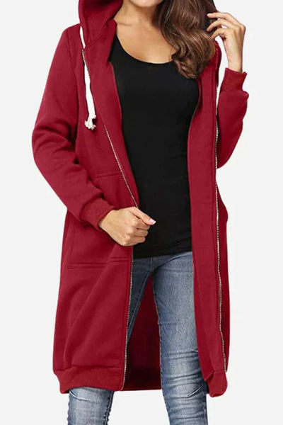 ALDA | Sweat à capuche long zippé