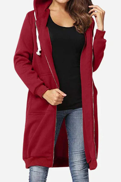 ALDA | Sweat à capuche long zippé