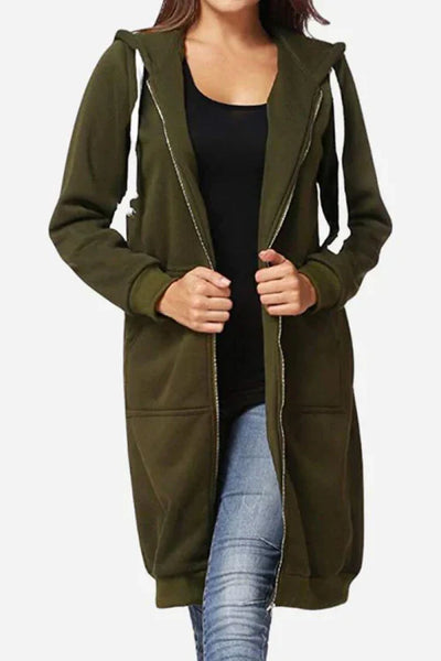 ALDA | Sweat à capuche long zippé