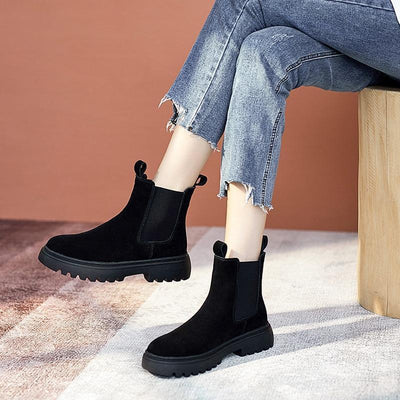 Love - Bottines en daim avec tige élastiquée