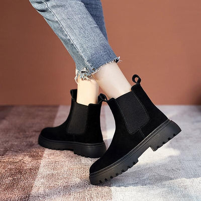 Love - Bottines en daim avec tige élastiquée