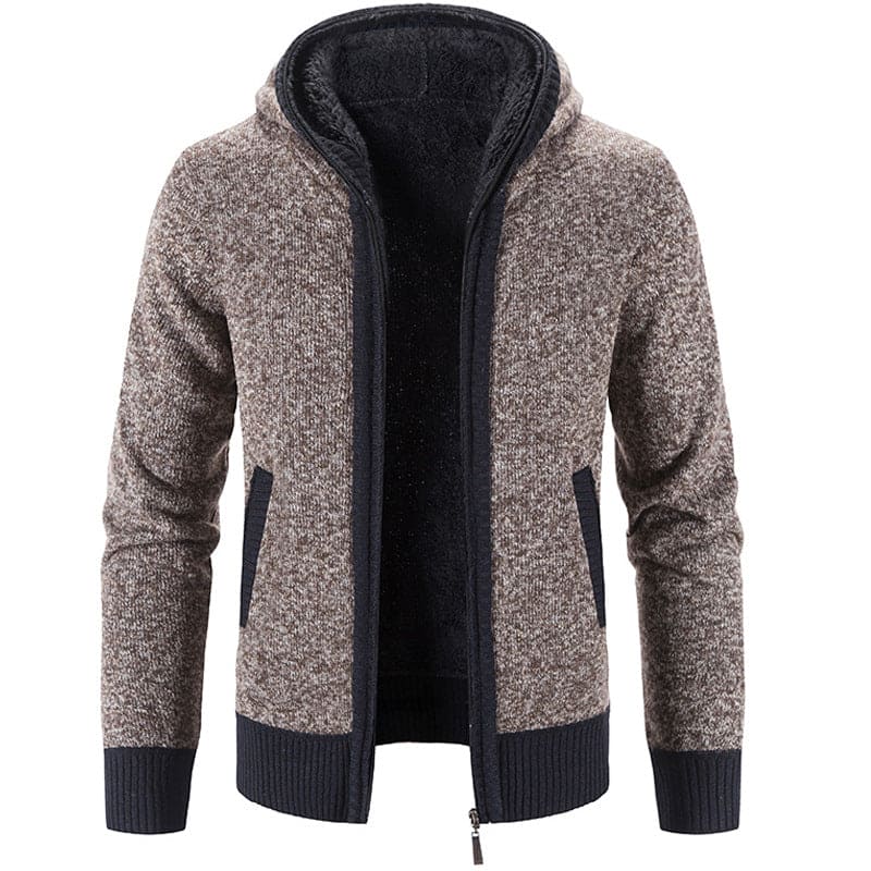 Jimena - Gilet homme en tricot épais avec fourrure et polaire