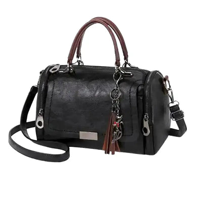 Eleanora - Sac à Main Spacieux en Cuir Souple avec Sangle et Fermeture Eclair