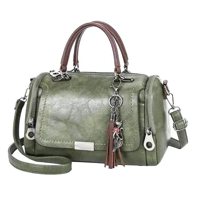 Eleanora - Sac à Main Spacieux en Cuir Souple avec Sangle et Fermeture Eclair