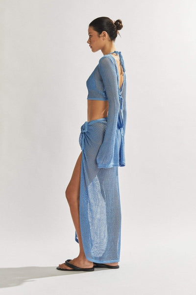 Reign | Robe Longue Fendue à Manches Évasées pour Femmes