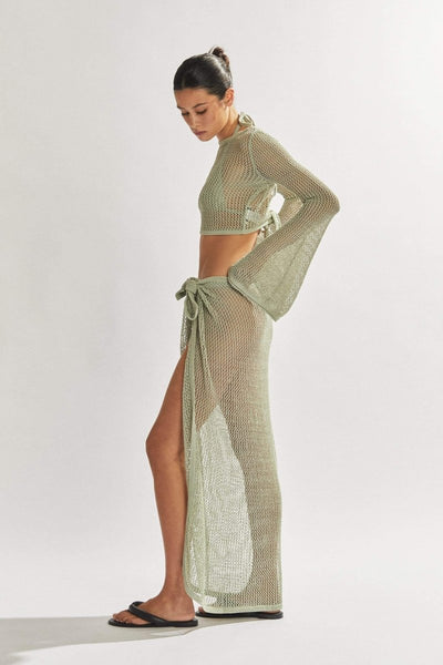 Reign | Robe Longue Fendue à Manches Évasées pour Femmes