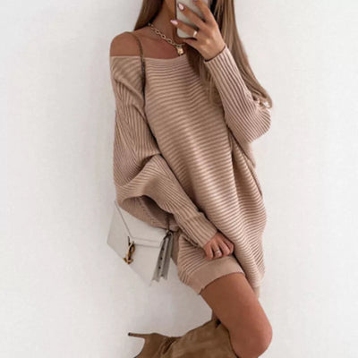 Amy - Robe mini en tricot à manches longues