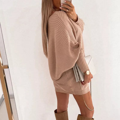 Amy - Robe mini en tricot à manches longues
