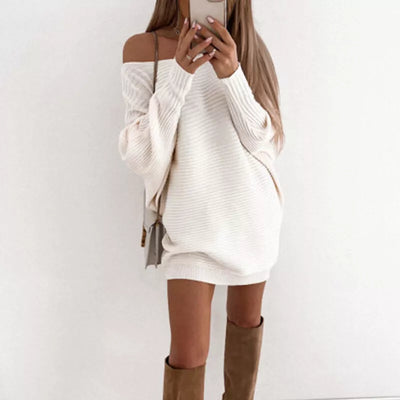 Amy - Robe mini en tricot à manches longues