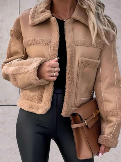 Riley - Manteau de laine chic avec col en fourrure