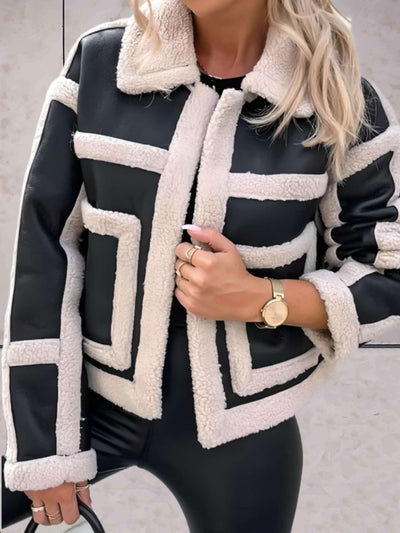Riley - Manteau de laine chic avec col en fourrure