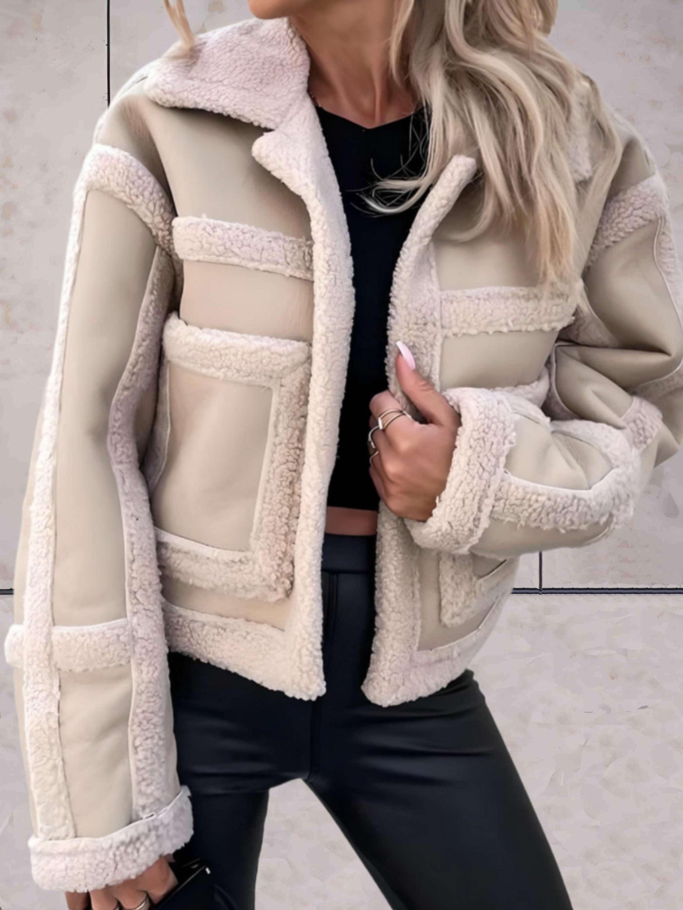 Riley - Manteau de laine chic avec col en fourrure