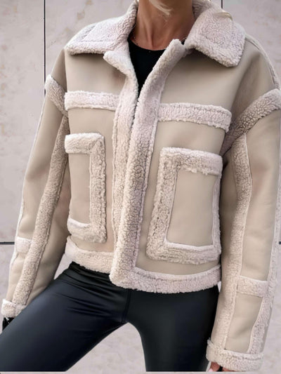 Riley - Manteau de laine chic avec col en fourrure