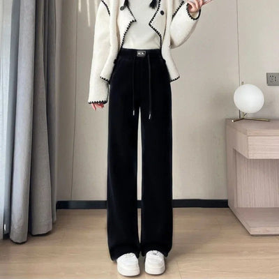 Alice - Pantalon en velours côtelé coupe droite avec doublure polaire épaisse