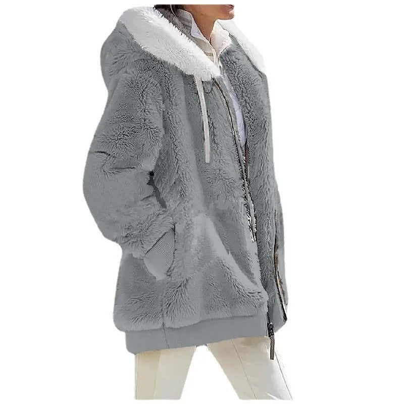 Veste polaire à capuche pour femmes