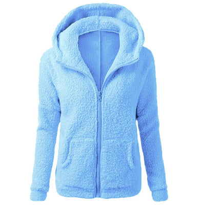 Veste d'hiver à capuche en polaire pour femmes