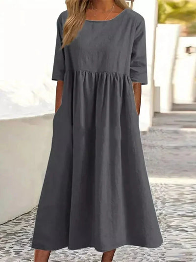 ELENA | Robe mi-longue élégante