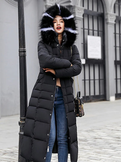 Amiyah - Manteau d'hiver plus long et chaud avec ceinture pour femmes