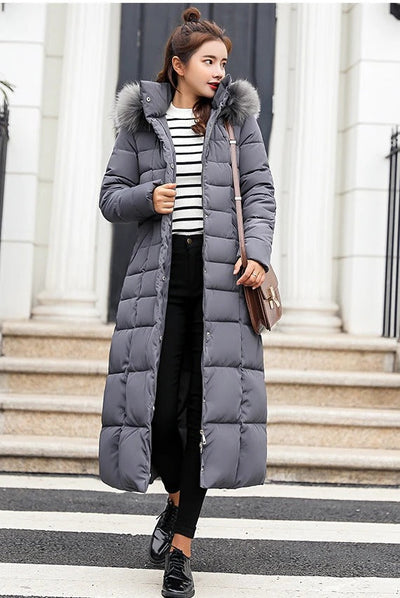 Amiyah - Manteau d'hiver plus long et chaud avec ceinture pour femmes