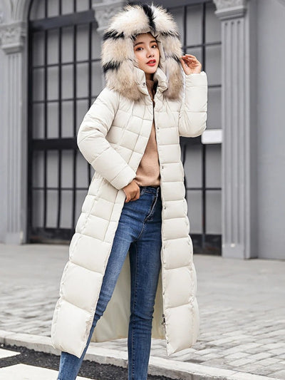 Amiyah - Manteau d'hiver plus long et chaud avec ceinture pour femmes