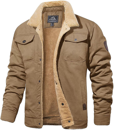 Veste Hiver Homme Vert Armée Sherpa Imperméable Résistante