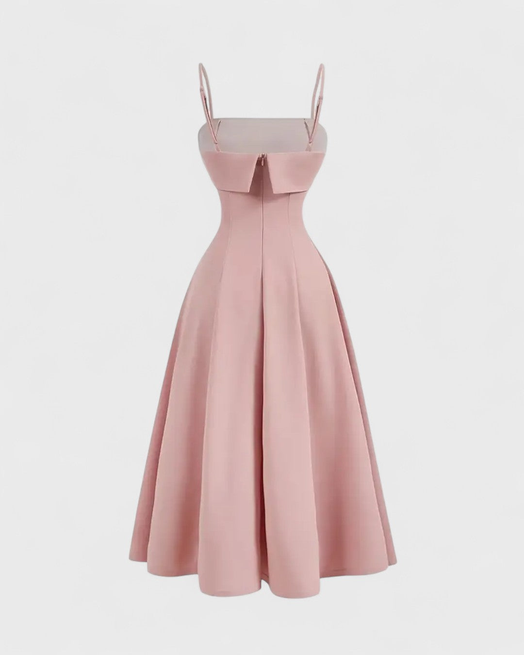 Victoire | Robe midi à perles fines et bretelles croisées