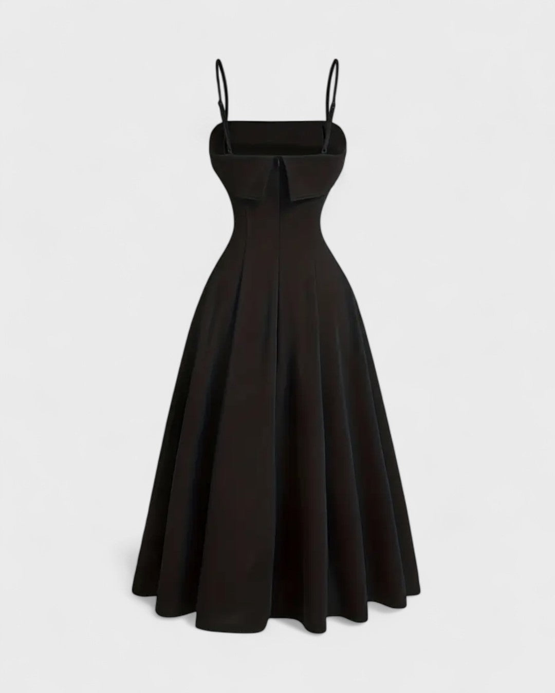Victoire | Robe midi à perles fines et bretelles croisées