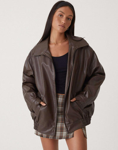 Adley - Veste en cuir ample pour femme
