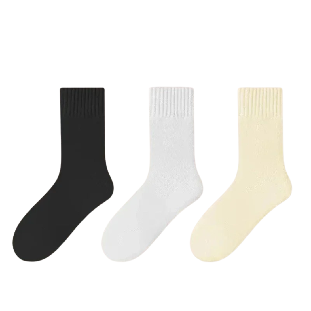 3 paires de chaussettes épaisses en laine pour femmes