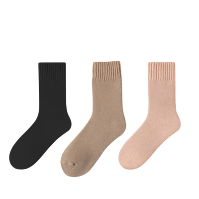 3 paires de chaussettes épaisses en laine pour femmes