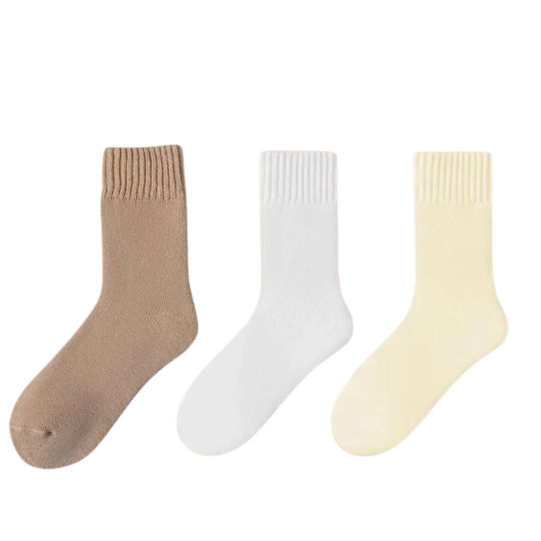 3 paires de chaussettes épaisses en laine pour femmes