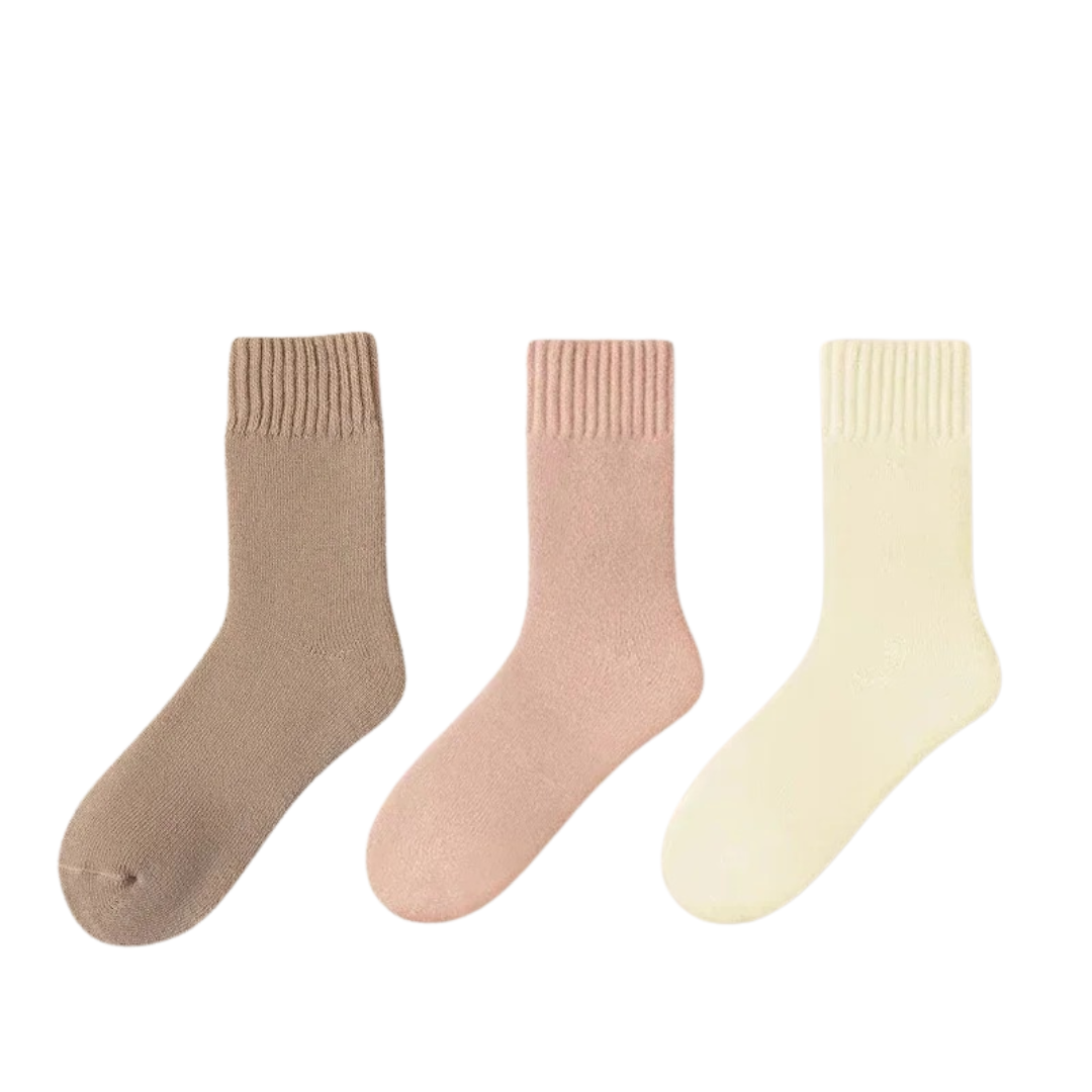 3 paires de chaussettes épaisses en laine pour femmes