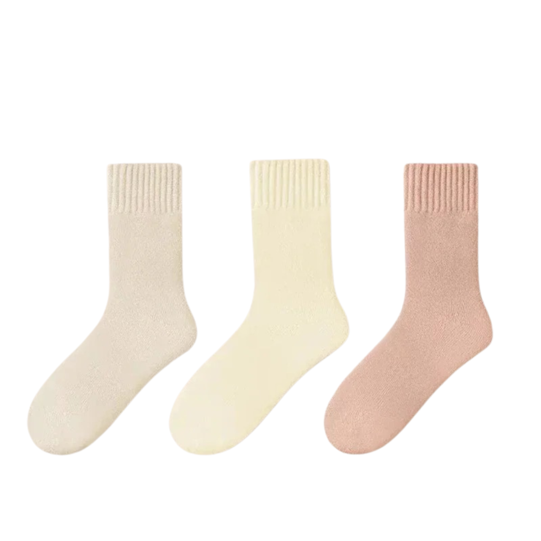 3 paires de chaussettes épaisses en laine pour femmes