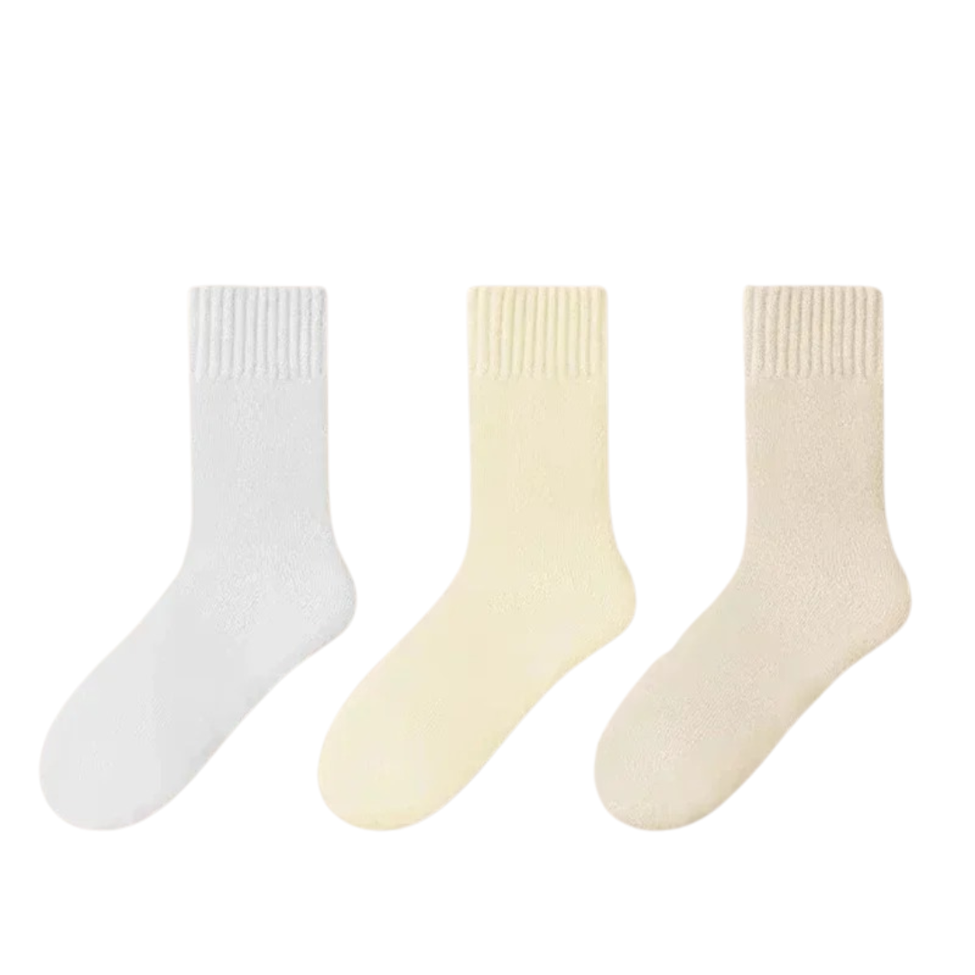 3 paires de chaussettes épaisses en laine pour femmes
