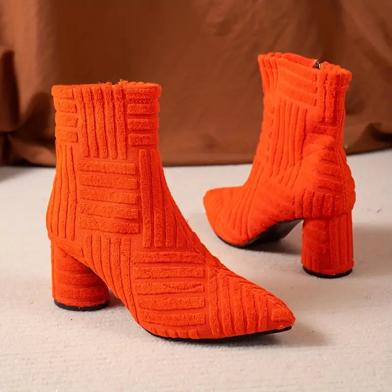 Evelynn - Bottes à talons épais de couleur unie pour femmes
